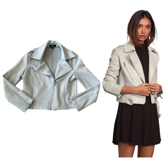 Lulu’s Better Believe It Vegan Suede Moto Jacket Size Small - Picture 1 of 11